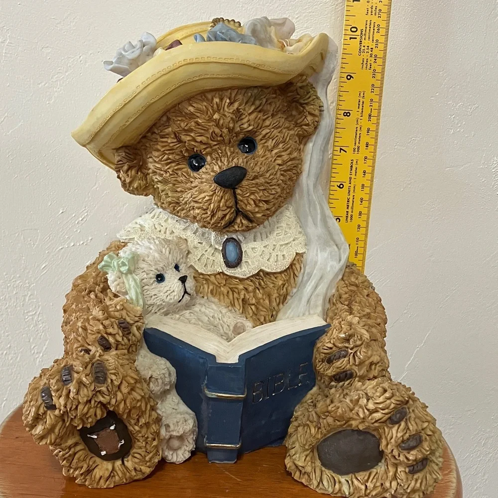 LARGE RESIN TEDDY BEAR 10”TALL
